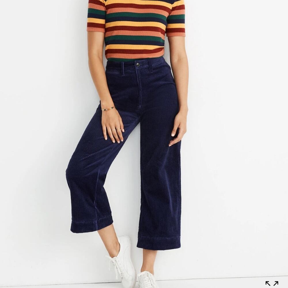 Madewell Emmett wide leg crop corduroy pants size 25